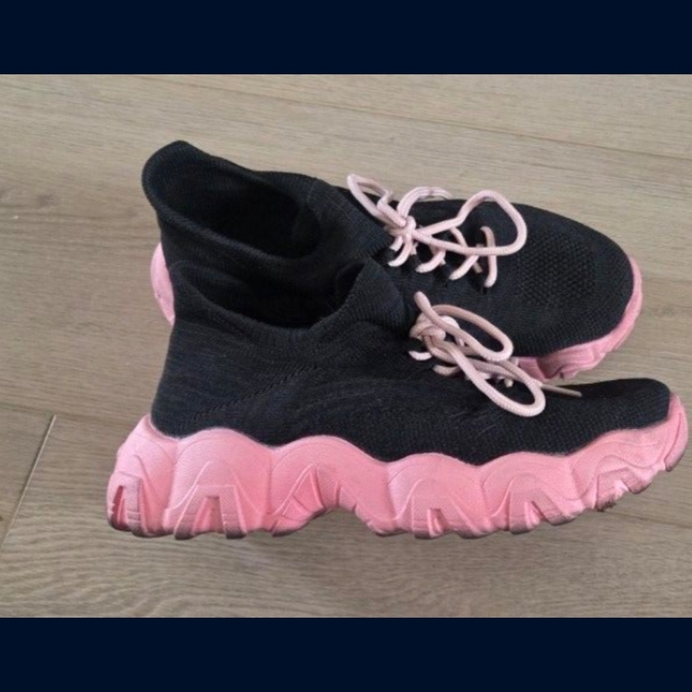 Black and Pink Sneakers
